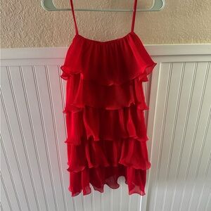Sincerely Jules Vibrant Red Layered Dress